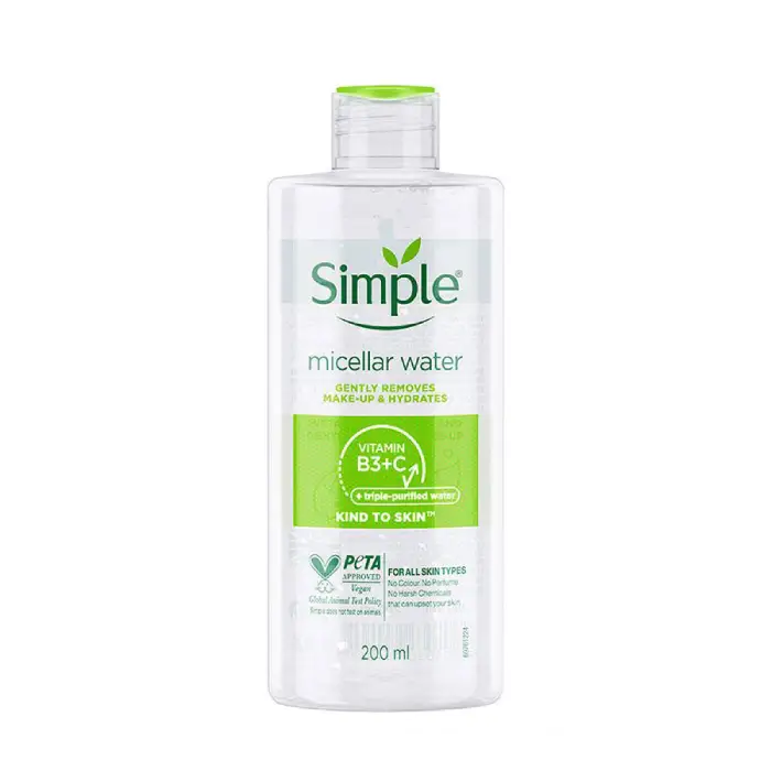 simple_kind_to_skin_micellar_water1 میسلار واتر انواع پوست Kind To Skin سیمپل 200ml