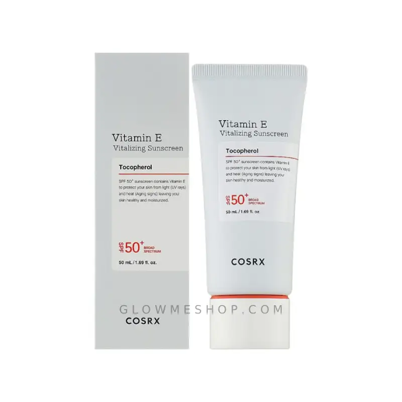 cosrx-vitamin-e-vitalizing-sunscreen-spf-506 کرم ضد آفتاب ویتامین E کوزارکس + حاوی مرطوب کننده 50میل ساخت کره جنوبی - Image 1