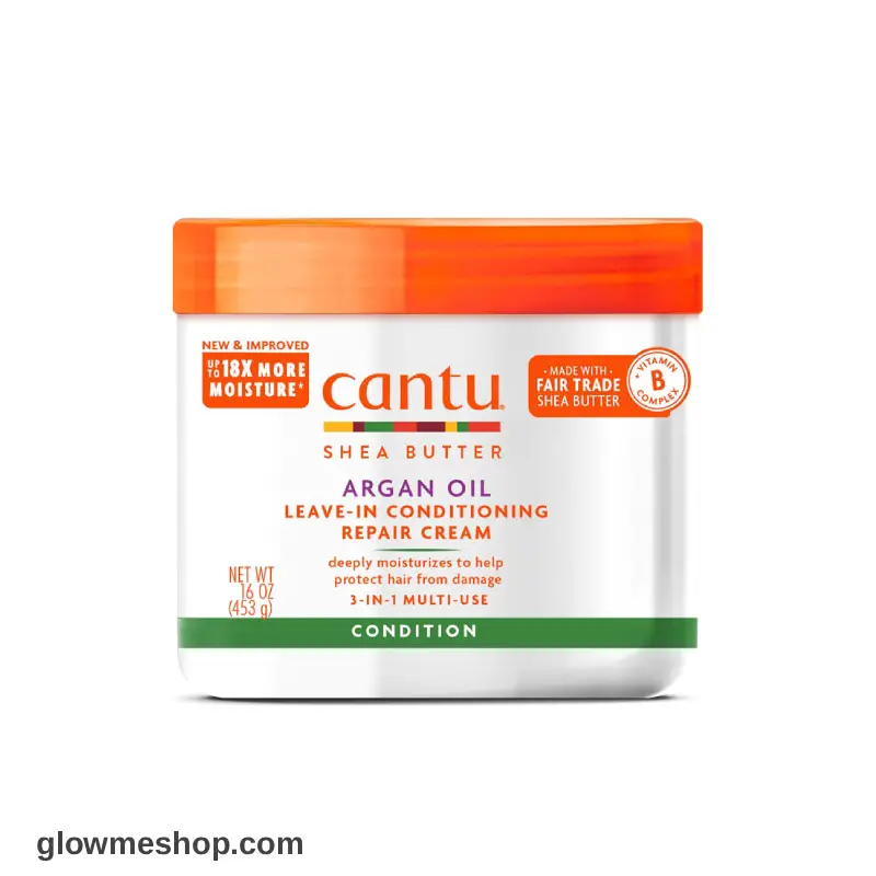 cantu_argan_oil_leave_in_conditioning_repair_cream1 نرم کننده عمیق سه کاره بعد و داخل حمام آرگان کنتو Cantu Argan Oil Leave-In Conditioning Repair Cream - Image 1