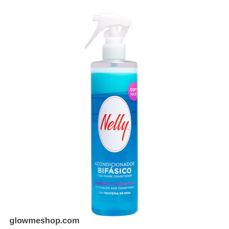 nelly_two_phase_daily_revitalizing_spray1 اسپری دو فاز مو احیا کننده و آبرسان روزانه نلی NELLY مدل SOFT HAIR حجم 400میل - Image 1