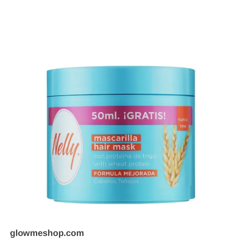 nelly_wheat_protein_hair_mask1 ماسک گندم تقویت کننده و تثبیت کننده موهای رنگ شده نلی NELLY مدل With Wheat Protein حجم 300میل - Image 1