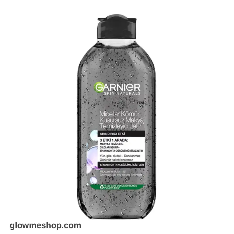micellar_water_micellar_cleansing_jelly_water_with_charcoal1 ژل میسلار پاک کننده آرایش زغال فعال گارنیه 400ml - Image 1